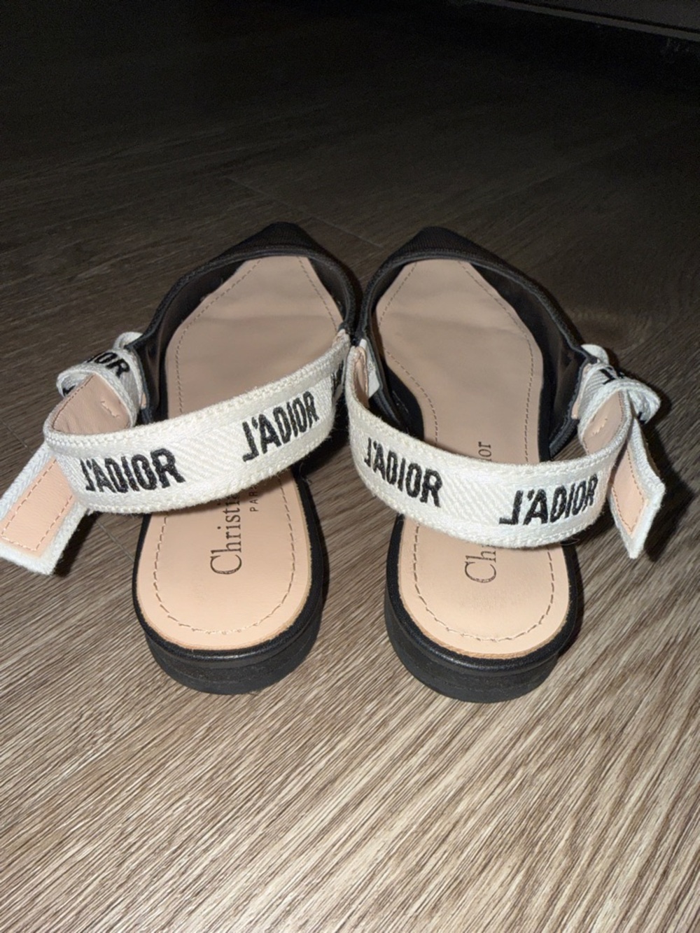 Dior Black Pointed Slingback Flats with Logo Strap - Picture 3 of 7